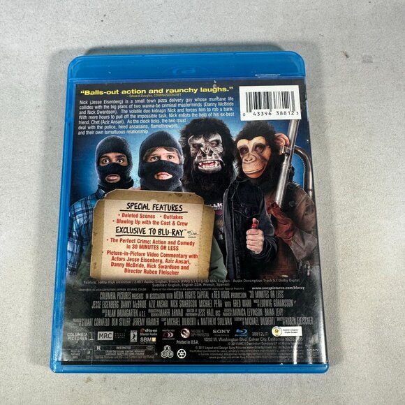 30 Minutes Or Less Blu Ray Comedy Jesse Eisenberg Danny McBride Sony Pictures - Picture 2 of 4